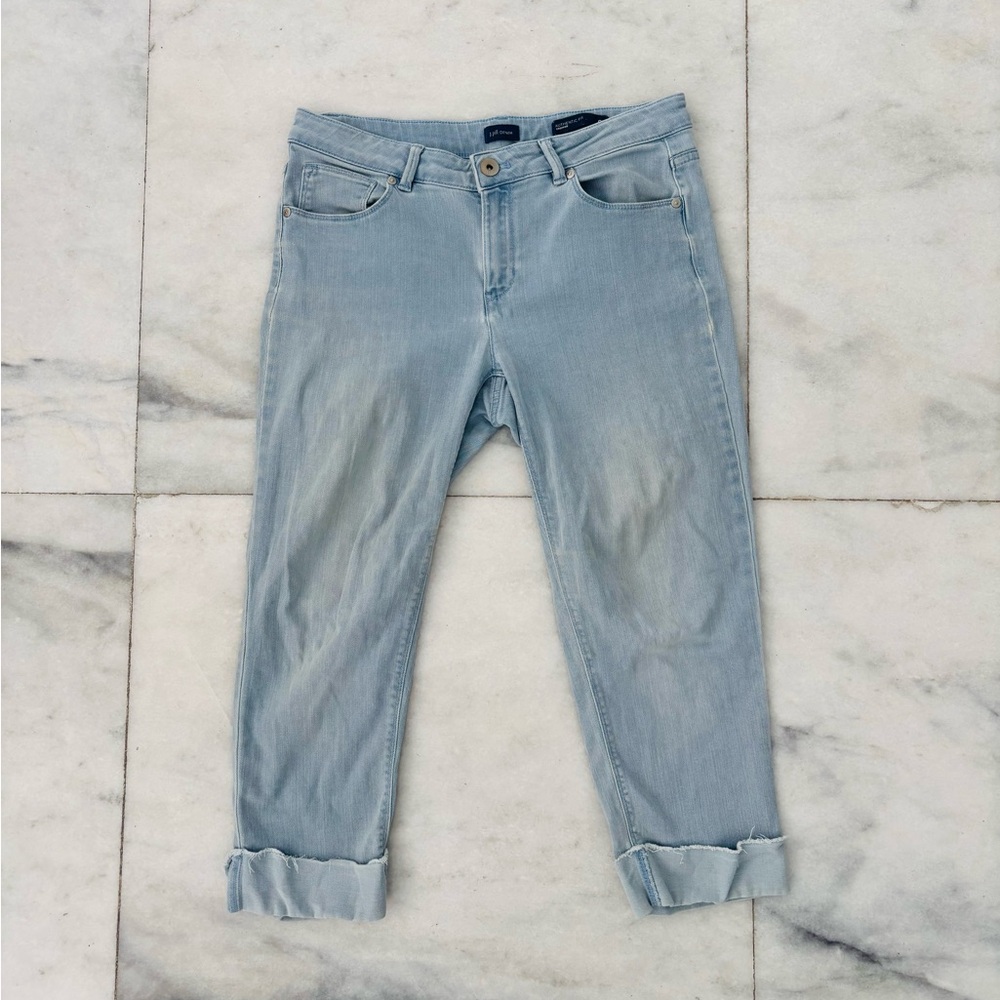J. Jill Jeans Authentic Fit Light Wash Crop Cuff Hem Mid Rise Womens 8 Classic